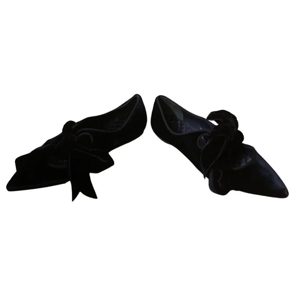 NIB Tory Burch Clara Oversized Bow Velvet Flats US 6.5